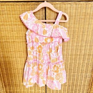 Good Lad Pink & Mustard One-Shoulder Floral dress